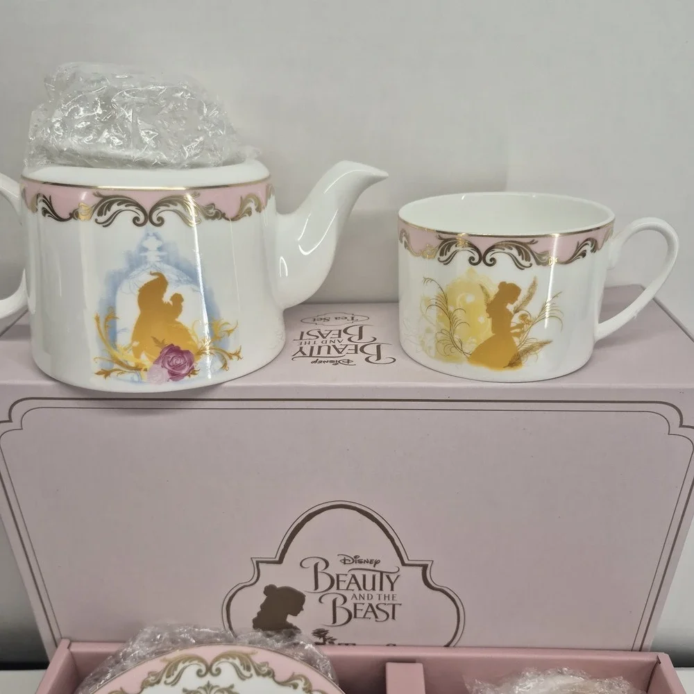 Disney Beauty and the Beast Hankook Chinaware Porcelain Tea Set Limited Edition